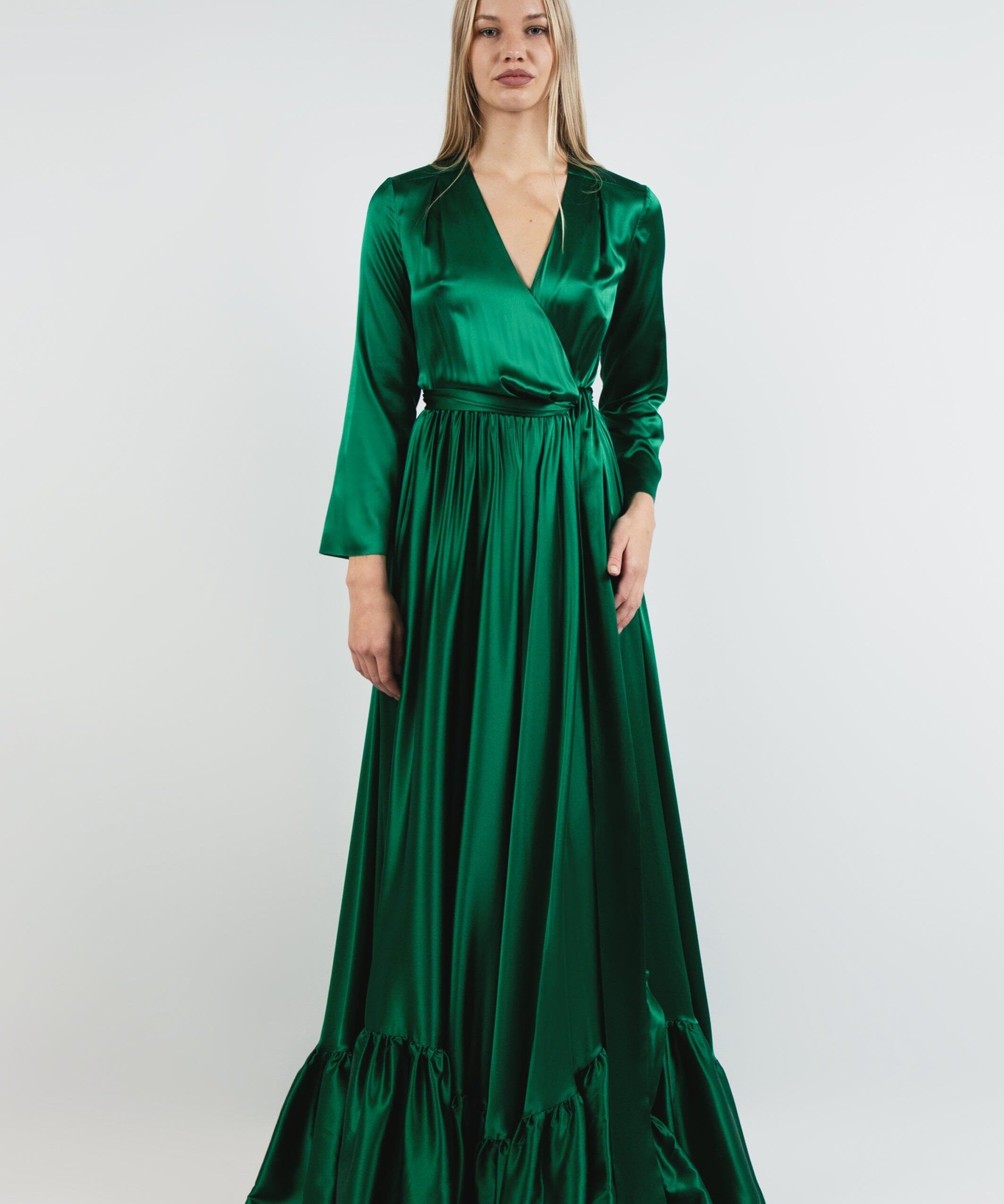  A Sudden Kiss Silk Robe Green Product Amoralle