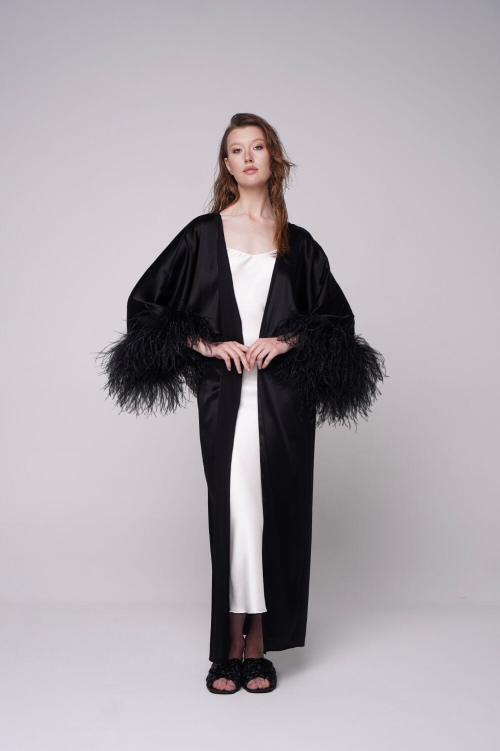  Black Silk Thalassic Robe Amoralle