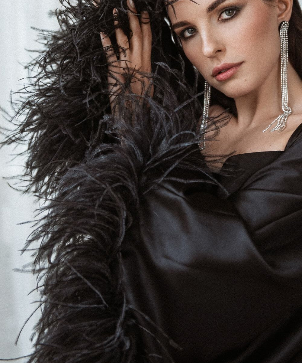 Black Silk Thalassic Robe Amoralle