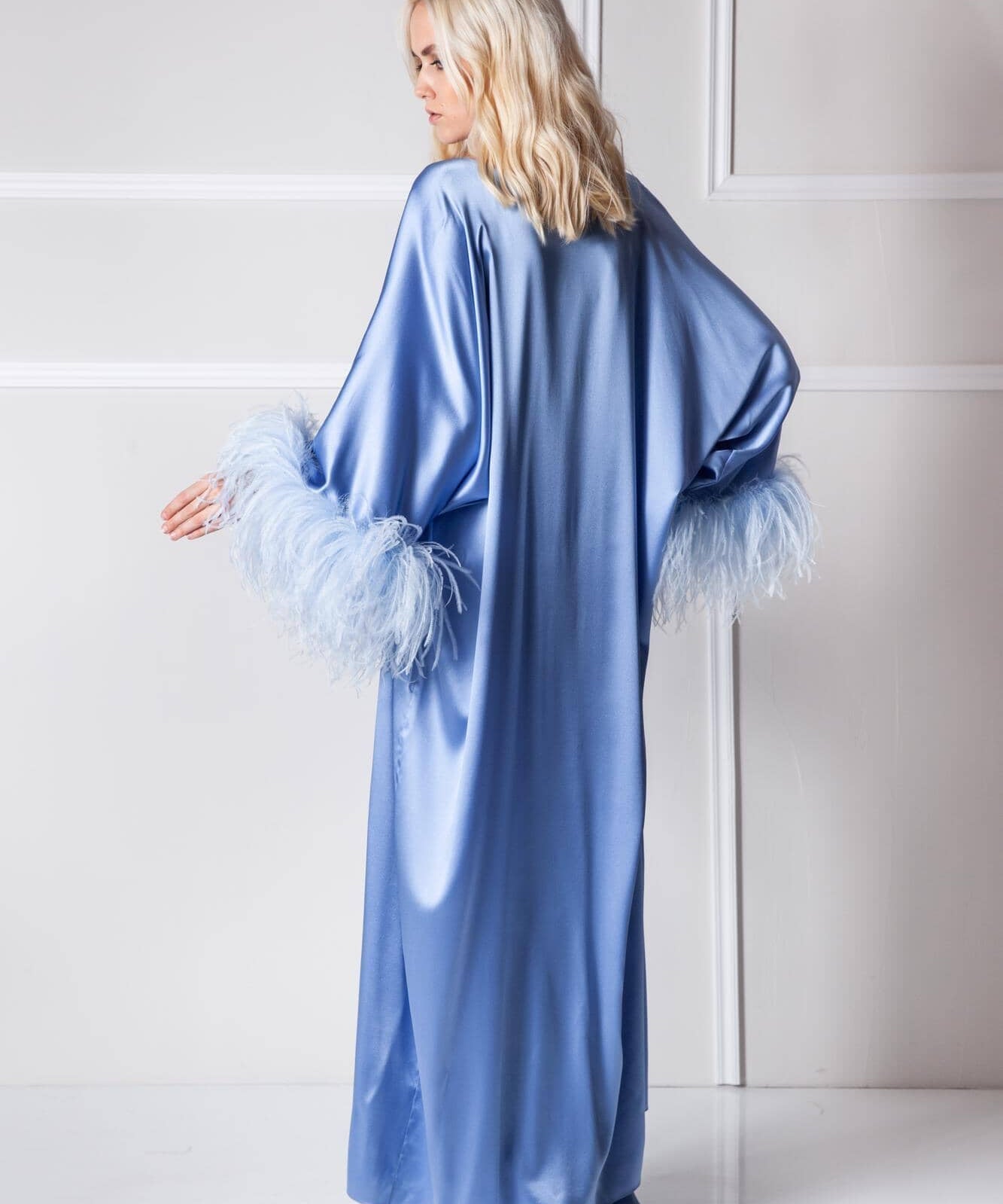  Blue Silk Thalassic Robe Amoralle