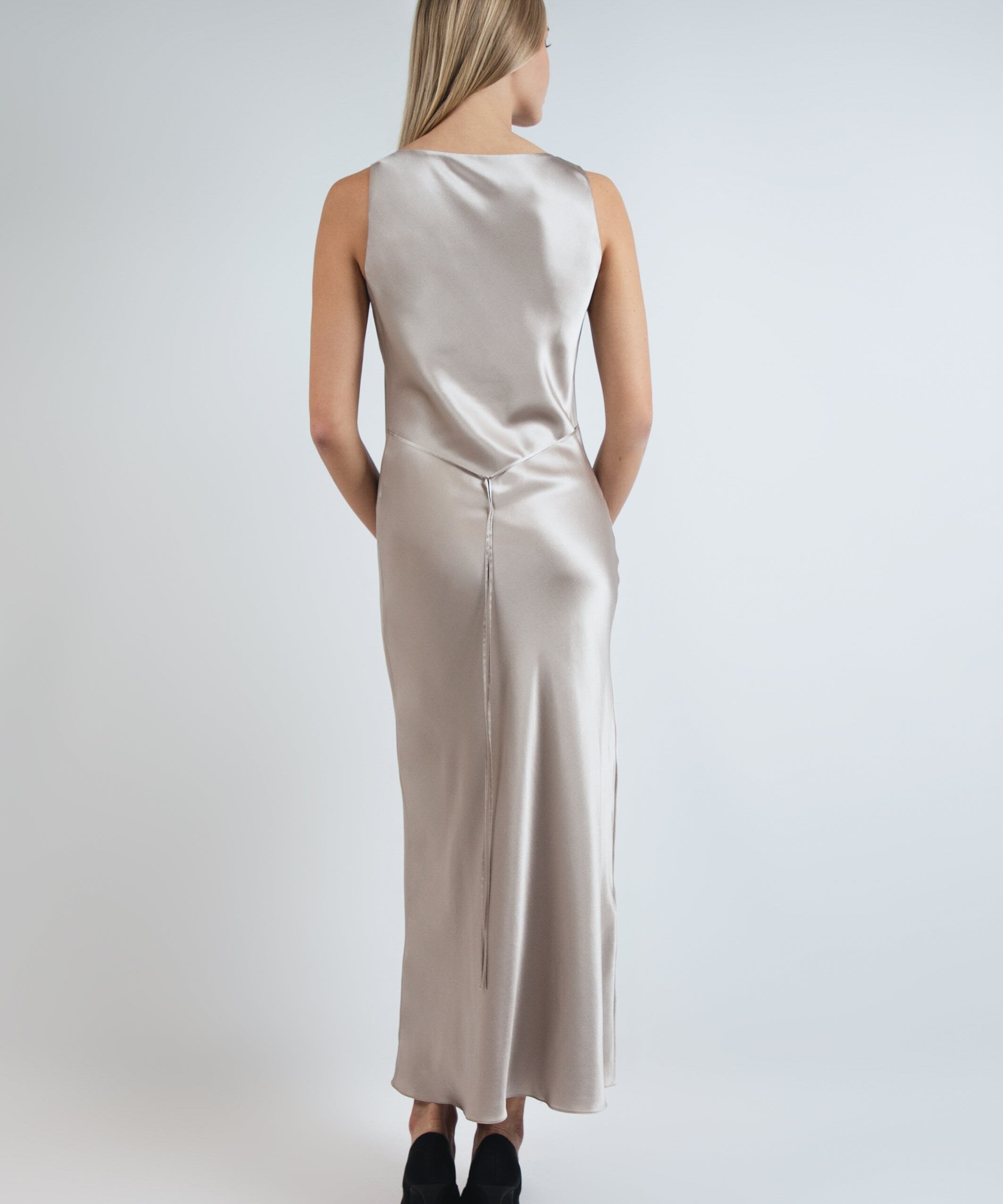  Cute Silk Double Dress Beige Product Amoralle