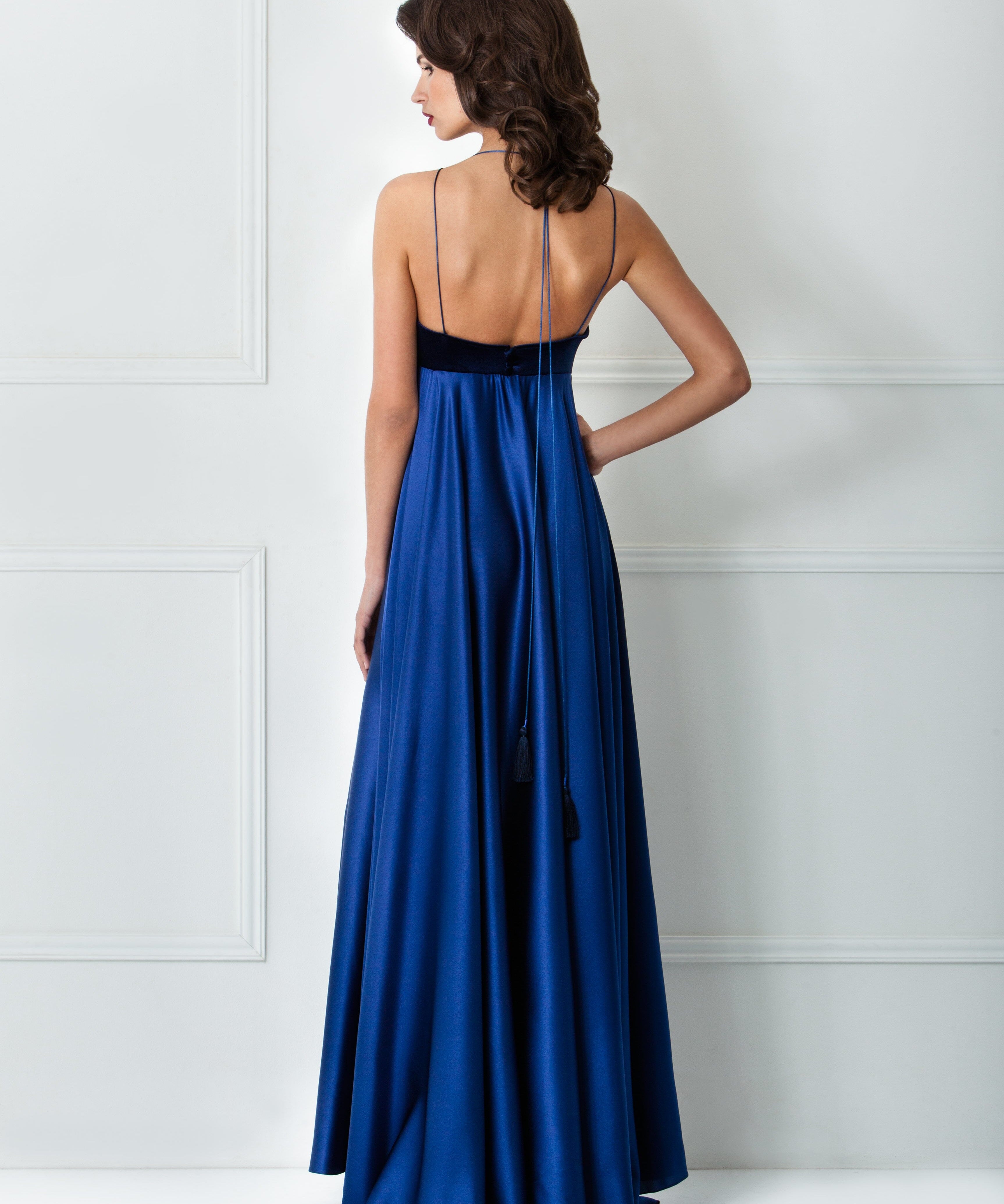  Sapphire Silk Maxi Slip Product Amoralle