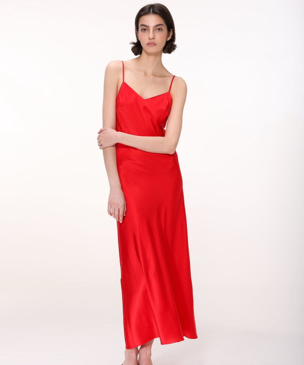  Silk Midi Slip Dress Product Amoralle