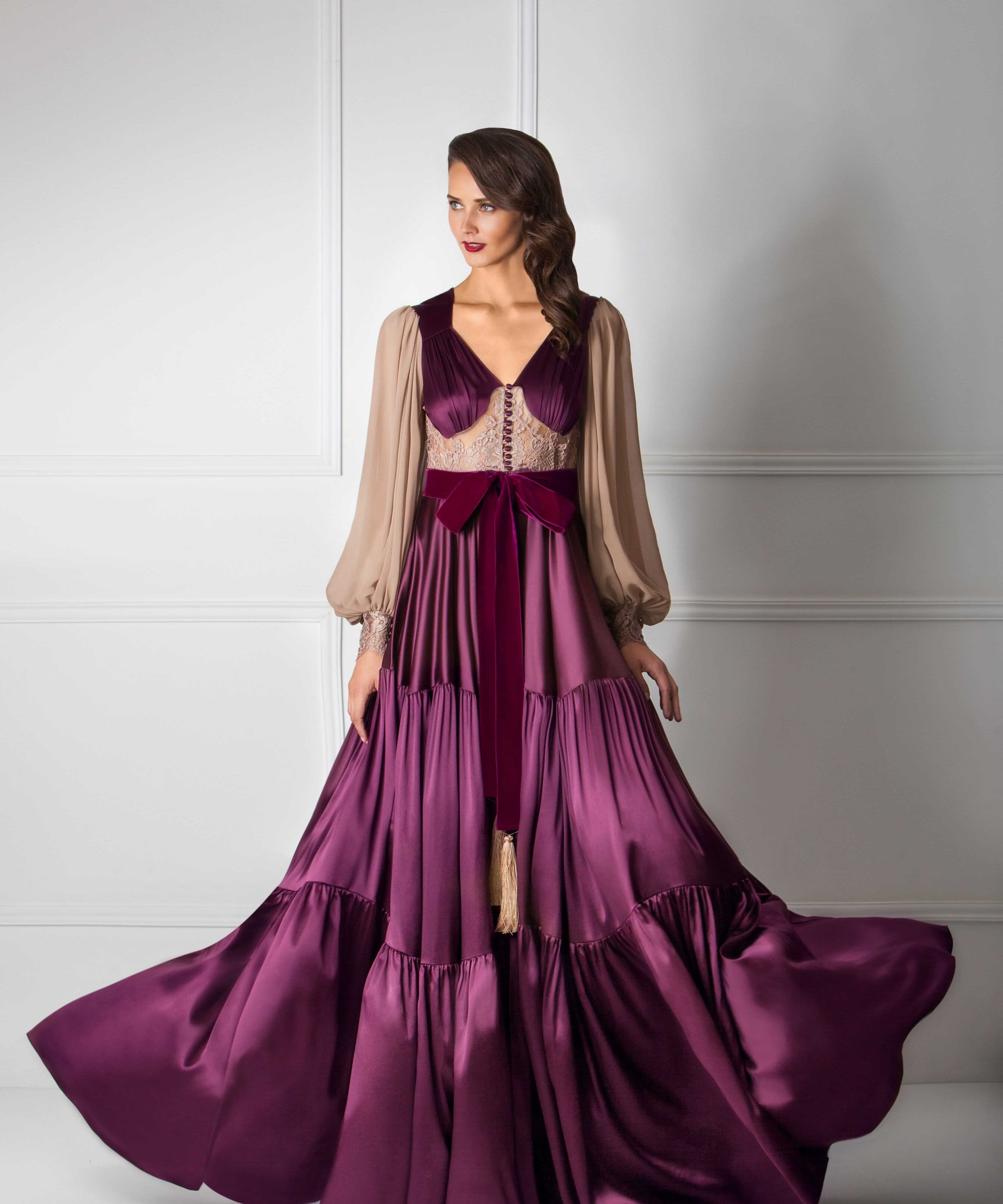  Treasured Silk Plum Robe Product Amoralle