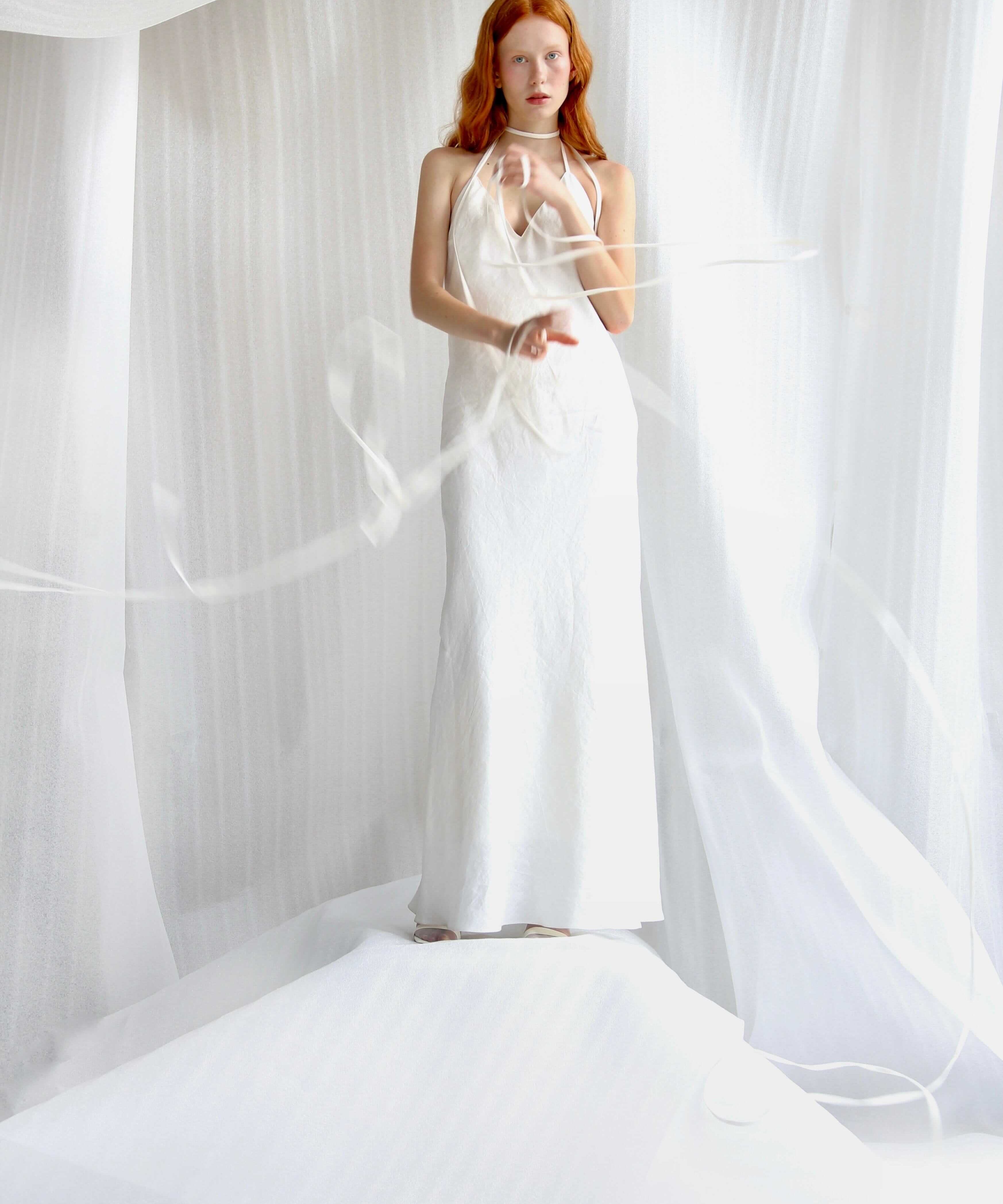  White Linen Maxi Slip Product Amoralle